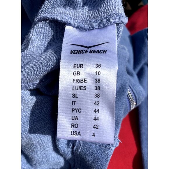 Women's Tie Dye Moto Sweat Jacket Size 4 Small "Venice Beach" Periwinkle Blue - Picture 8 of 9